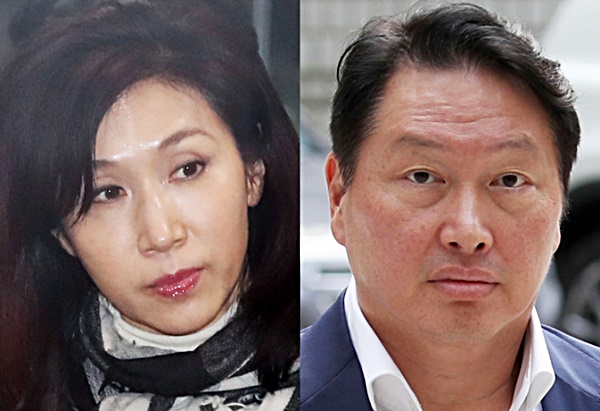 노소영 아트센터 나비 관장(좌)과 최태원 SK그룹 회장(우).  /사진=뉴시스 