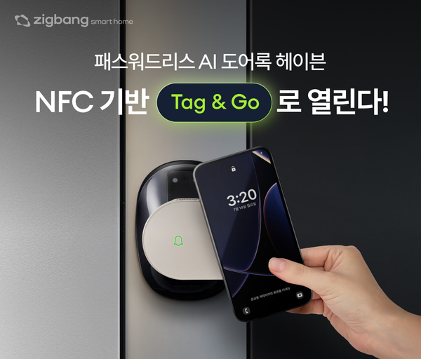 직방의 스마트 도어록 헤이븐에 NFC 기능이 업데이트 됐다. 사진=직방