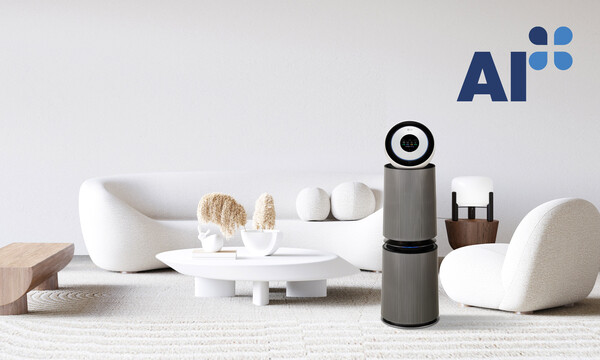 LG전자는 공동 연구를 통해 실내 공기질 개선을 위한 기술∙제품 개발에 적극 활용한다. 사진은 AI 공기질 센서를 적용한 LG 퓨리케어 AI 오브제컬렉션 360˚ 공기청정기. 사진=LG전자