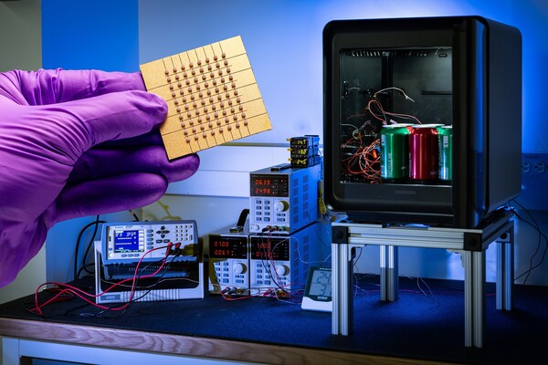 삼성전자와 존스홉킨스대학교가 산학협력을 통해 개발한 나노 박막 펠티어 소자와 고효율 펠티어 냉장고를 공개했다. 사진=삼성전자