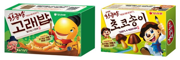 오리온은 국립 한글박물관과 협업해 한글날 한정판 고래밥과 초코송이를 출시했다. 사진=오리온