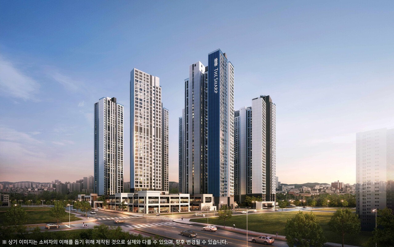 '더샵 오산역아크시티' 투시도. 포스코이앤씨가 경기 오산 세교2지구 주상복합 단지에 '더샵 오산역아크시티'를 10월 공급 예정이다. 사진=포스코이앤씨