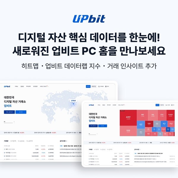 두나무가 업비트 PC 웹 홈페이지를 전면 개편하며 업비트의 위상과 미래 비전을 제시했다. 사진=업비트