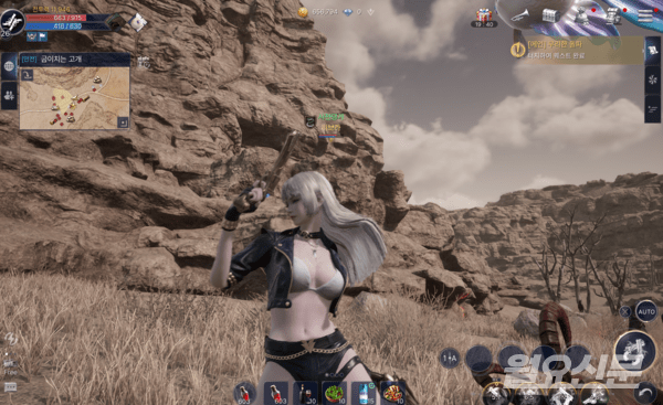 우측 하단의 스킬을 아래로 드래그 하면 자동으로 사용할 수 있다. 사진=편슬기 기자