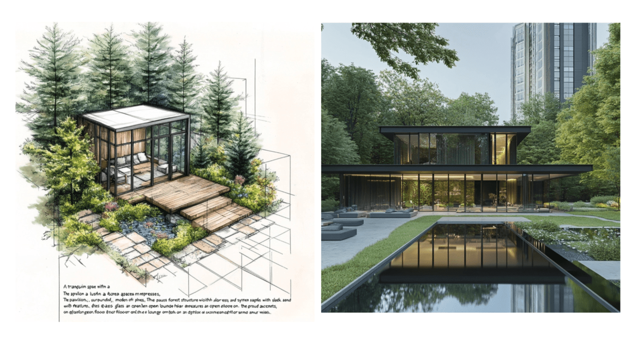 생성형 AI가 작업한 탑석 푸르지오 파크7의 힐링 라운지의 모습이다. 사진=대우건설