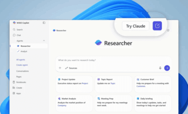 마이크로소프트가 자사 AI 도구 '코파일럿'에 앤스로픽의 클로드를 추가, 사용자가 챗GPT와 클로드 중 선택해 사용할 수 있도록 했다. 사진=마이크로소프트