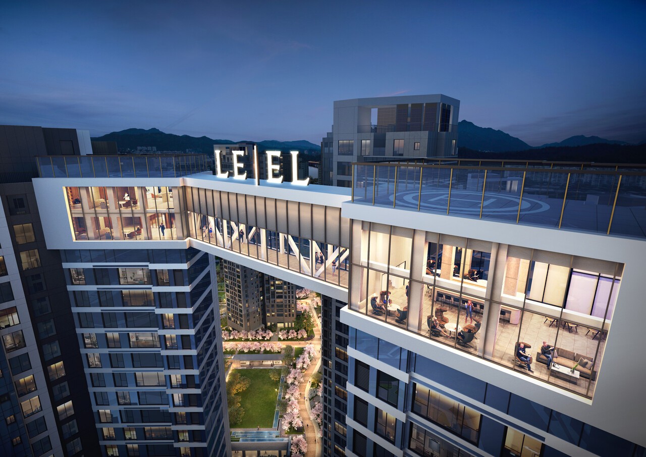 잠실 르엘 부분 투시도. 롯데건설은 잠실미성크로바아파트 재건축을 통해 총 1865세대 규모의 ‘잠실 르엘’을 공급했으며, 고급 커뮤니티 시설과 하이엔드 디자인을 앞세워 일반분양 전 세대를 완판했다. 사진=롯데건설