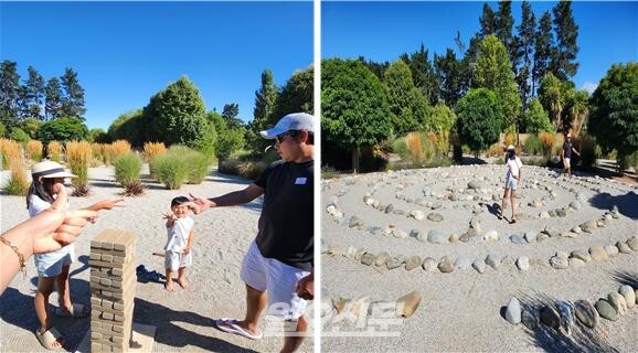 자연을 이용한 모든 도구로 만든 놀거리들이 준비되어 있다. 사진=윤노리 작가