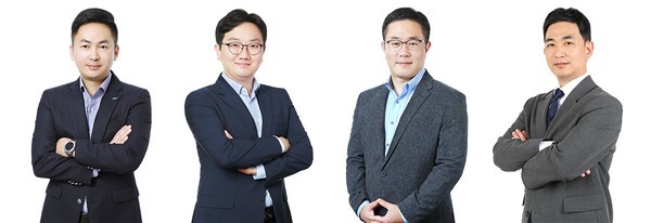 (왼쪽부터) 임민재 BGF리테일 영업∙개발부문장 상무, 장영식 인사총무실장 상무, 윤현수 4권역장 상무, 우진용 BGF 글로벌담당 상무. 사진=BGF리테일