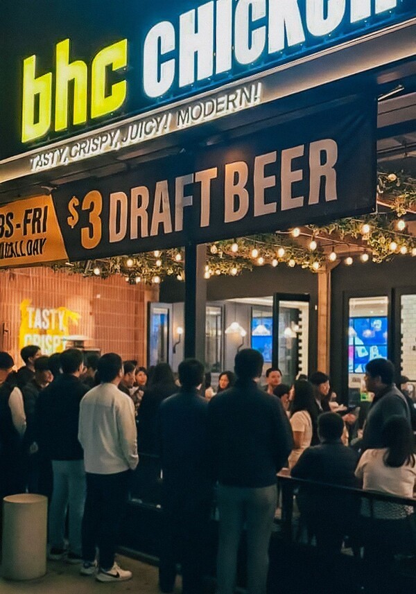 bhc 미국 직영 2호점 '채프먼 플라자점'. 사진=다이닝브랜즈그룹.