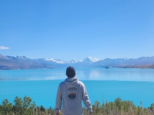 뉴질랜드 남섬에 위치한 푸카키호수[Lake Pukaki]와 마운트쿡[Mount Cook] 전경. [사진=윤노리작가]